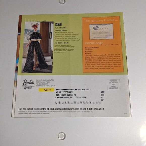 VINTAGE MATTEL Barbie Collectible by Mail Catalog - SUMMER 2003 - Picture 2 of 3